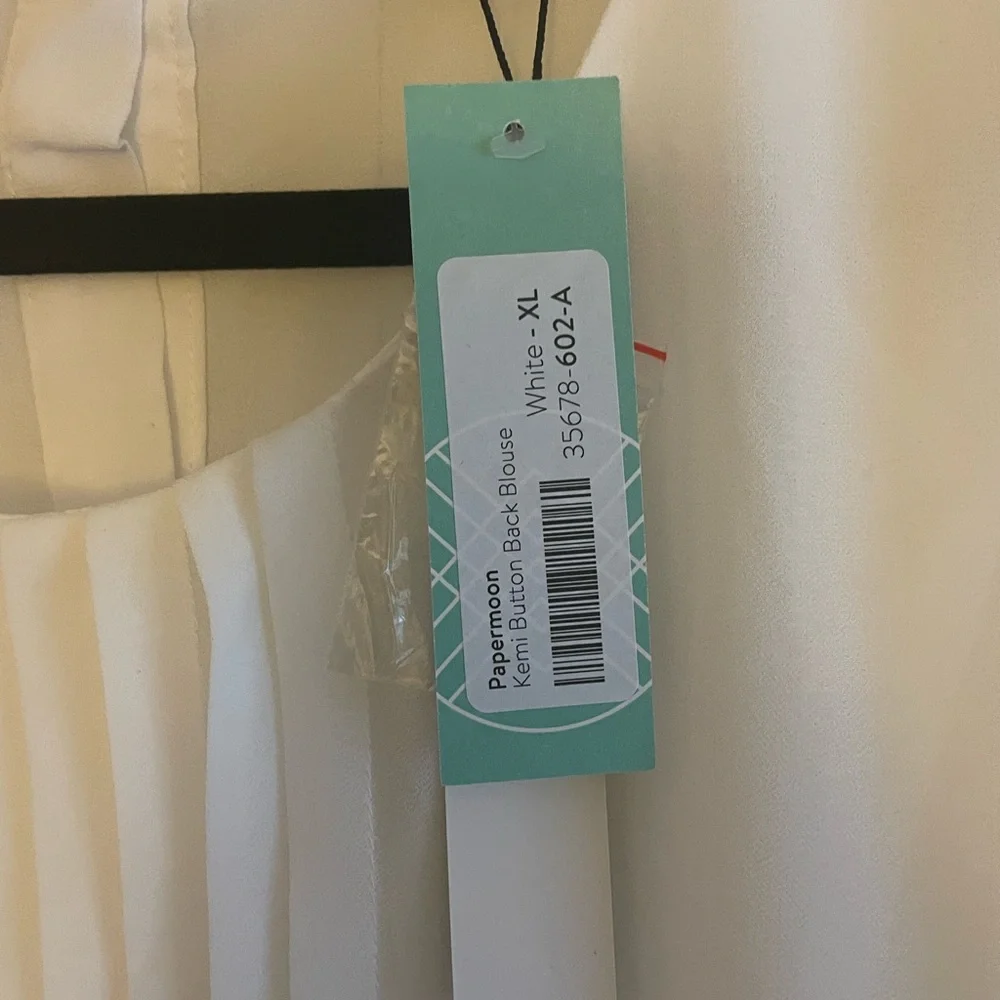 NEW with tags Stitchfix Paper Moon button back white blouse size XL - Picture 4 of 4